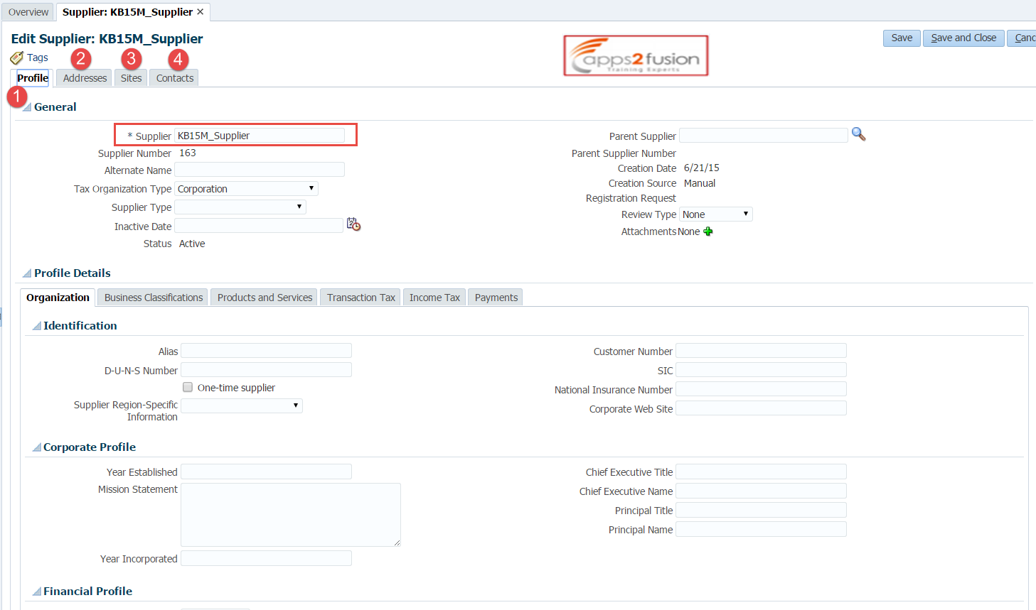 supplier site assignment in oracle fusion